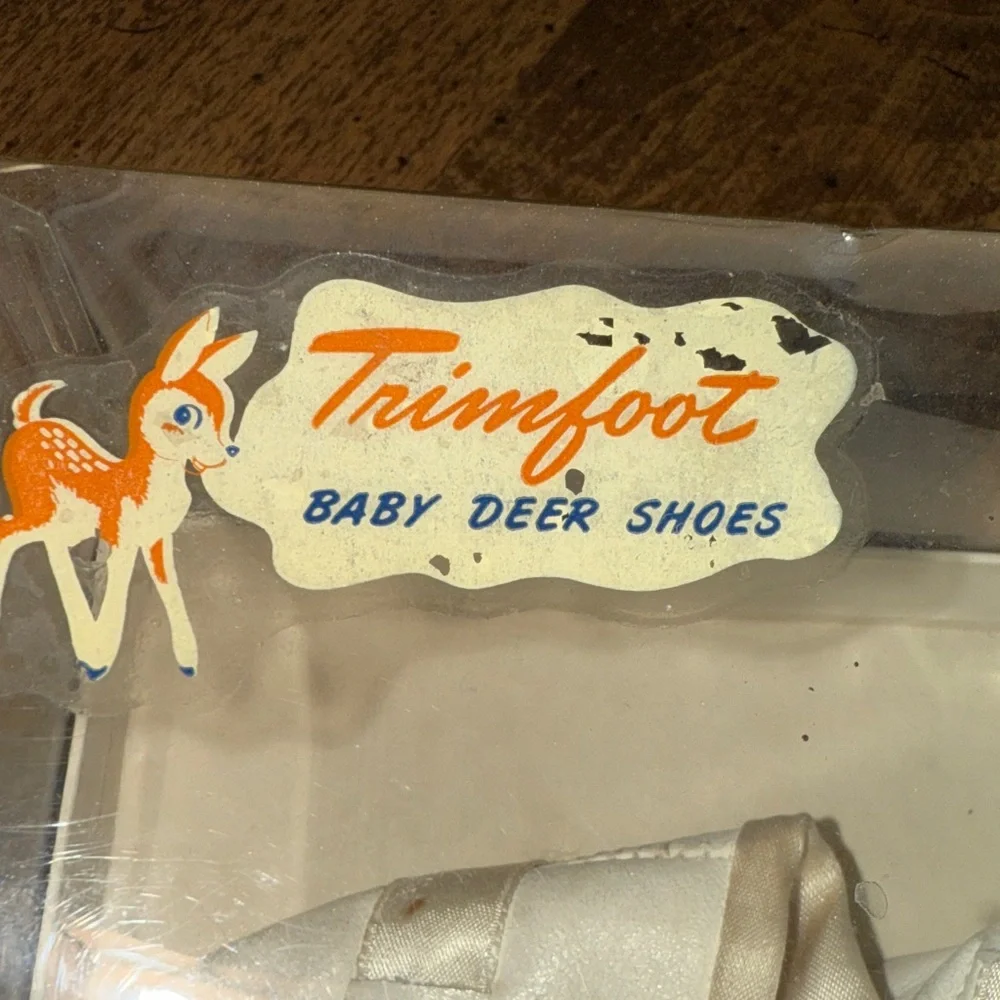Vintage Infant Cream Shoes made from genuine deer skin.